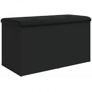 VidaXL Banc de rangement noir 82x42x45 cm bois d'ingénierie