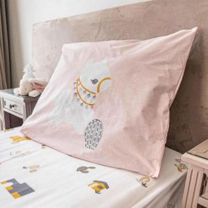 Drap-housse coton LAMA - Rose