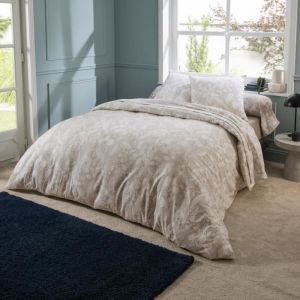 Linnea Parure de lit - ORCHIDÉE - 140x200 cm - Flanelle de coton - Motif feuillage