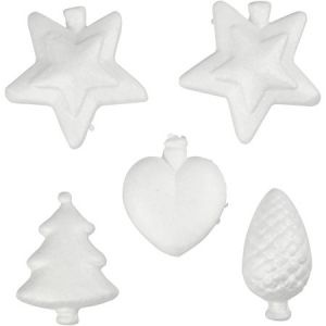 Creotime Lot de Figurines de Noël en polystyrène - 7 à 8 cm - 5 pcs