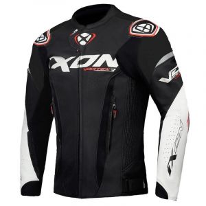 Ixon Blouson cuir Vortex 3 noir/blanc/rouge- S