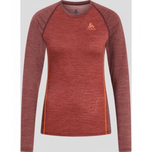 Image de Odlo Natural Performance Wool 150 Crew Neck LS - Sous-vtement mrinos femme Cinnabar Spiced Apple Melange S