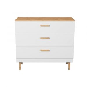 SANS Commode 3 tiroirs Denver - Blanc