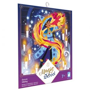 Janod - 3 Tableaux Dorure - Th&egrave;me Magie - Magic School - Kit Loisir Cr&eacute;atif Enfant - Apprentissage Motricit&eacute; Fine et Concentration &ndash; D&egrave;s 7 ans &ndash; J07732