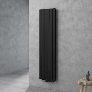 Radiateur pour Chauffage Central Radiateur à Eau Chaude Design Vertical Panneau Double Couches Noir-Gris 180x46cm - Noir-Gris - Sogood