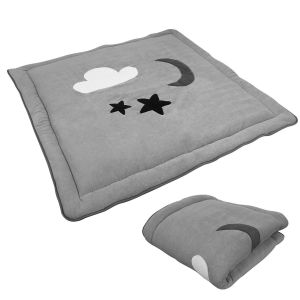 Image de Monsieur Bébé Lot de 2 tapis de jeu, de sol, d'éveil ou de parc bébé, enfant molletonné 1m x 1m