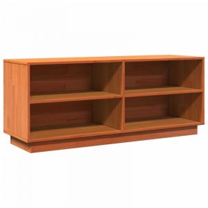 VidaXL Armoire à chaussures cire marron 110x34x45 cm bois pin massif, étagère à chaussures, placard à chaussures, organisateur de chaussures
