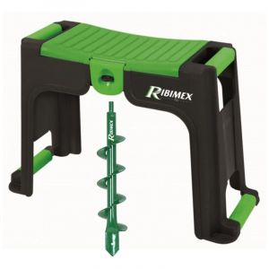 BMI Agenouilloir - tabouret avec rangement, F&ocirc;ret tari&egrave;re diam&egrave;tre 60cm pour perceuse, Jardinage planter des fleurs, plantes