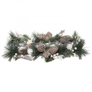 Centre de Table 4 Photophores Cocon 39cm Vert