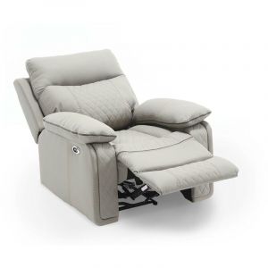 Mobilier Deco - ameli - Fauteuil relax électrique en simili cuir gris clair