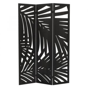 Ml-design - Paravent Int&eacute;rieur Sapporo, Noir, 170x121 cm, en Bois, &agrave; 3 Panneaux Pliables, Cloison de S&eacute;paration D&eacute;corative S&eacute;parateur de Pi&egrave;ce