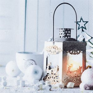 Lot de 20 serviettes papier lanterne de noel