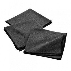 Image de Lot de 3 serviettes coton recyclé Mistraline Gris anthracite