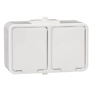 Schneider Electric Prise double 2P+T étanche IP44 BlANC Cedar NT230H01