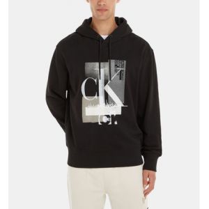 Calvin Klein Sweat-shirt Jeans CONNECTED LAYER LANDSCAPE HOODIE - Couleur S,M,L,XS - Taille Noir