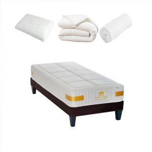 Image de SUITE ETOILEE - Pack Pr&ecirc;t &agrave; dormir SUITE IMPERIALE 90x200 cm - Matelas M&eacute;moire de forme + Sommier + Accessoires