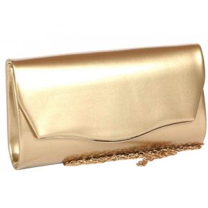 Pochette cérémonie-Nyls Création-Pochette Femme Doree Vernis Mariage Minaudiere Gold Egla - Jaune