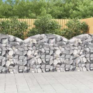 VidaXL Panier de gabions arqué 150x30x100/120 cm Fer galvanisé