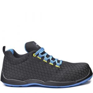 Base Protection Marathon Chaussure de Sécurité pour Hommes et Femmes, Noir, Bleu et Jaune, Taille 39
