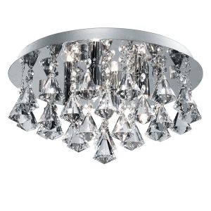 Searchlight Plafonnier 4 ampoules Hanna, en chrome et cristal