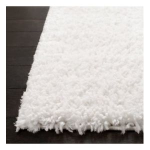 Image de Tapis de salon interieur hirsute en blanc, 160 x 229 cm