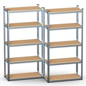 VOUNOT Lot de 2 etageres de rangement renforcees charge extra lourde 5 niveaux 180x90x40cm