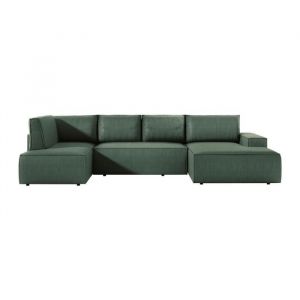 Canapé d'angle velours 8 places vert