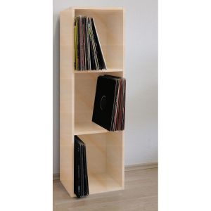 Vcm Étagère de Disque Platto, hêtre, Beige, 115x34x29 cm