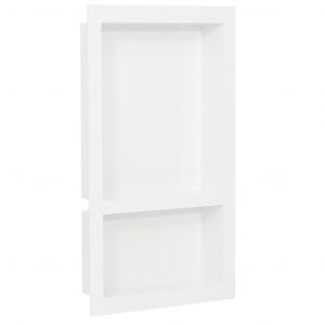 Image de VidaXL Niche de douche avec 2 compartiments Blanc brillant 41x69x9 cm 151398