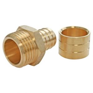 SOMATHERM FOR YOU - Raccord droit &agrave; glissement pour tube PER &Oslash;20 - droit m&acirc;le 20/27 (3/4")