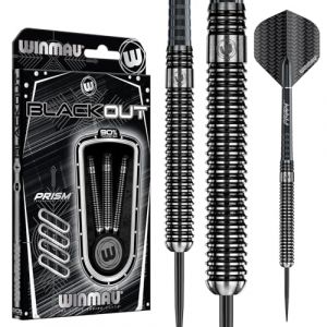 Winmau Blackout 1 90% - Fl&eacute;chettes pointe Acier