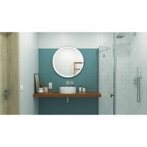 Miroir Éclairant LOU - Bords effet givré - Ø80 cm