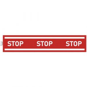 Exacompta Réf. 67017E - 1 bande adhésive STOP rouge 100 m pour marquage au sol ou mural - Avertissement des risques et des zones de danger - Dimensions de la bande : 100 x 20 cm