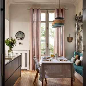 Rideau en coton rose 145x290 cm