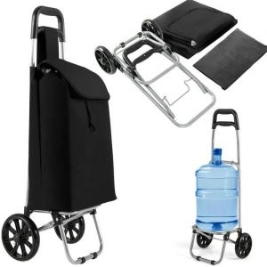 JohnsonStore Chariot de Courses Pliable, Chariot de courses l&eacute;ger, Cadre m&eacute;tallique, Sac Amovible, pour Courses, Linge, Bagages