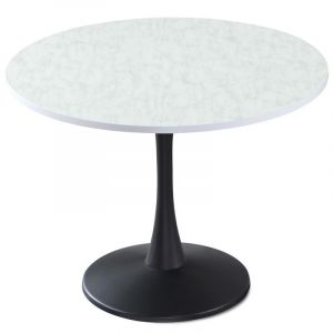 Image de MenzzoPremi Table ronde Necy Noir et Effet Marbre