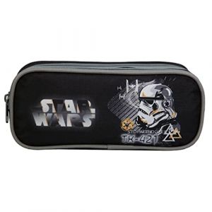 Bagtrotter Trousse Scolaire 2 Compartiments Disney Star Wars Noire