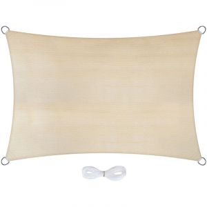 Jardinion Voile d'ombrage rectangulaire - 2 x 3m, Beige