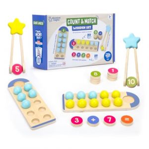 Learning Resources Ensemble en Bois Compter et Associer, Jouet Éducatif de Comptage pour Apprendre Les Mathématiques et Développer la Motricité Fine, Montessori, Cadeau Garçon et Fille 3 4 5 Ans +