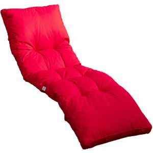 Coussin pour bain de soleil en polyester 185 x55cm rouge