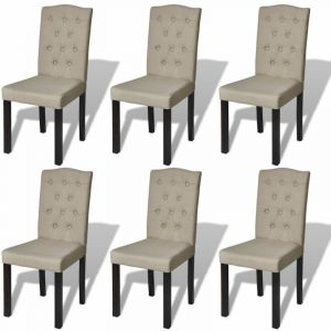 Image de Décoshop26 Lot de 6 chaises de salle à manger cuisine design moderne tissu poil de chameau - noir