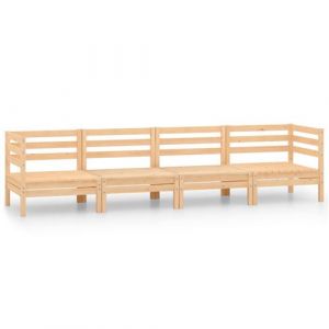 VidaXL Ensemble de 4 canap&eacute;s de jardin en pin massif Vida XL et 4 canap&eacute;s d'angle pour le jardin