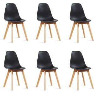 Image de Designetsamaison - Lot de 6 chaises scandinaves noires - Onir Noir