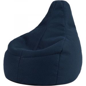 Icon Pouf Fauteuil de gaming à dossier incliné en mesh tech, Poufs de Salon pour Adultes et Enfants, Bleu Marine, OEKO-TEX