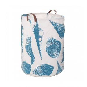 Wadiga Panier &agrave; linge bleu et blanc