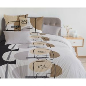 MELI MELO Parure de couette 100% coton Beige 240x260 cm