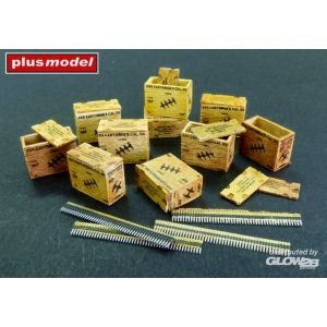 Plus Model Us Ammunition Boxes With Belts Of Charges - 1:48e