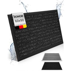 BOMOE XXL Paillasson Aluminium 60x90 cm Extra Large – Antidérapant Inoxydable Résistant aux Intempéries – Paillasson Exterieur Interieur pour Porte d'Entrée Bureau – Paillasson Anthracite AluGant