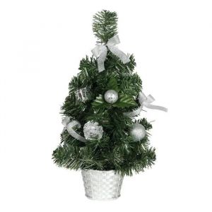 Arbre de No&euml;l avec d&eacute;coration Argent et Pot 30 cm