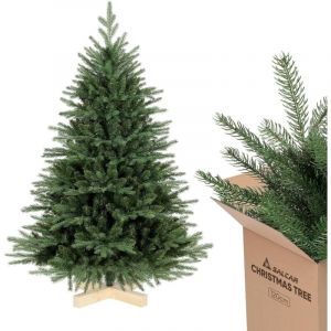 Salcar Sapin de Noël Artificiel Nordmann de avec Support en Bois, éléments moulés par Injection réalistes en polyéthylène et PVC, 150 cm
